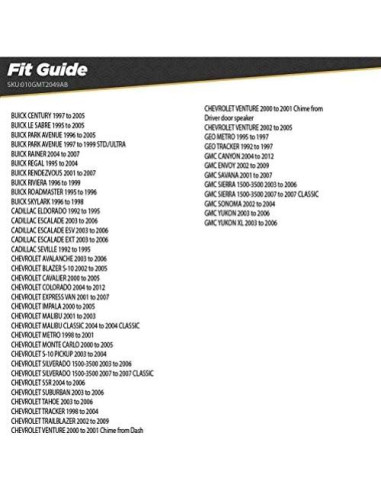 Kit de Instalación de Radio Doble DIN Scosche GMT2049AB para GM 1994-12