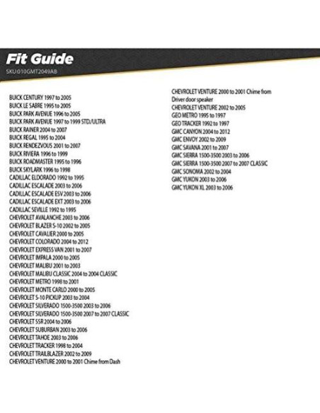 Kit de Instalación de Radio Doble DIN Scosche GMT2049AB para GM 1994-12
