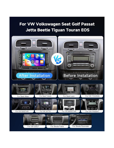 Estéreo de Coche Android 7" 2+64G para VW Jetta Golf Passat