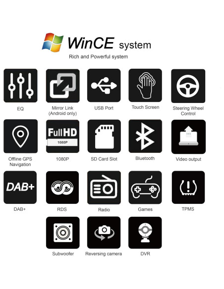Estéreo de Coche Amaseaudio WinCE 2 Din para Audi A4/S4/RS4