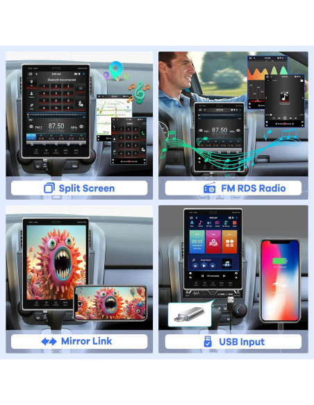 Estéreo de coche Android 9.7" EKAT 2GB 64GB GPS Bluetooth