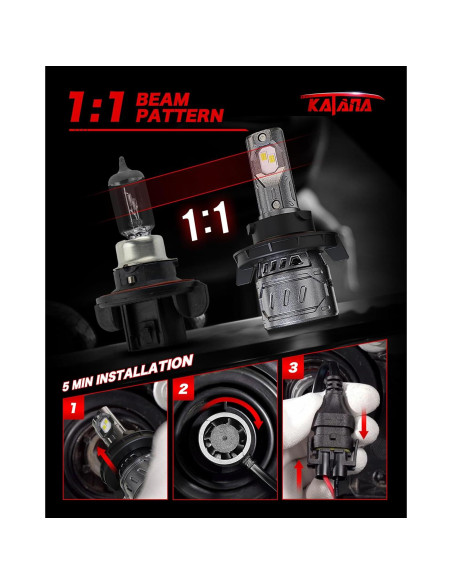 Bombilla de Niebla KATANA H13 70W 16000 Lúmenes 6500K