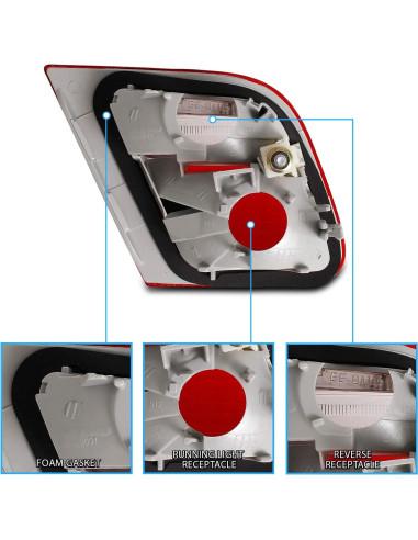 Luces Traseras Rojas/Transparentes AmeriLite para BMW E46 2 Puertas