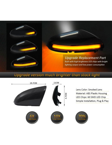 Luces de Señal de Giro LED D-Lumina para Espejos Dodge Ram