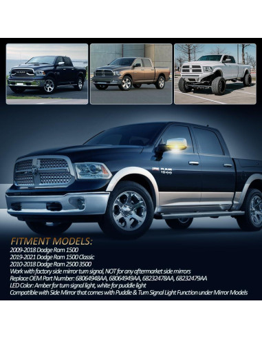 Luces de Señal de Giro LED D-Lumina para Espejos Dodge Ram