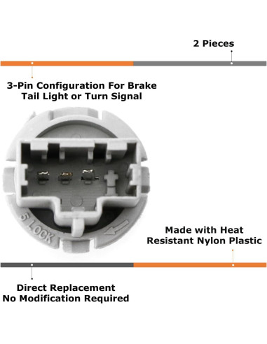 Adaptador de Luz de Freno y Cola iJDMTOY 7443 Rojo para Acura y Honda