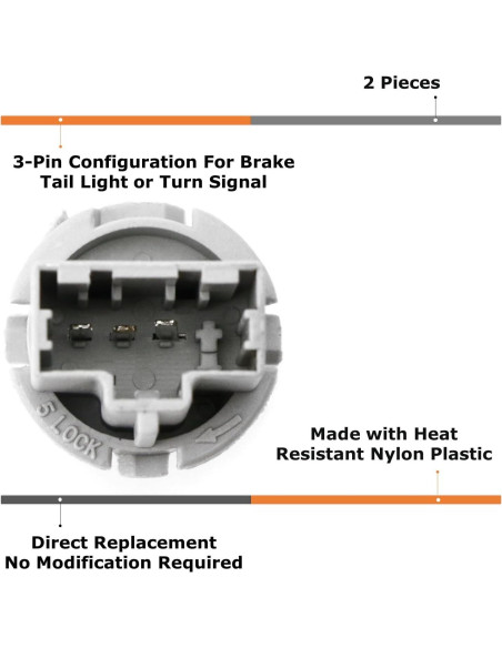 Adaptador de Luz de Freno y Cola iJDMTOY 7443 Rojo para Acura y Honda