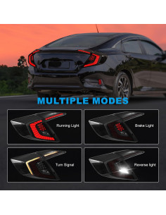 Luces Traseras LED SINYATO para Honda Civic Sedán 2016-2021 2