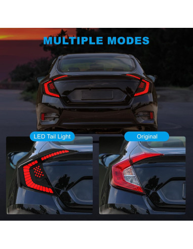 Luces Traseras LED SINYATO para Honda Civic Sedán 2016-2021