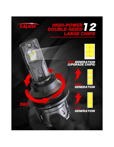 Bombilla de Luz de Niebla Katana 9007 HB5 400% Brillo 6500K