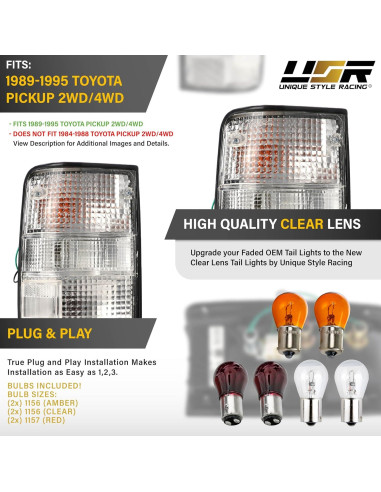 Lámparas Traseras USR para Toyota Pick Up 1989-1995 - Par