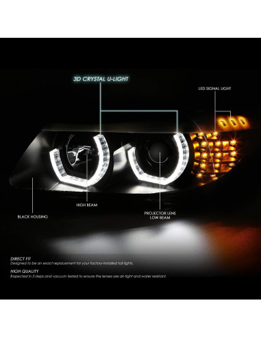 Faros Halo LED Auto Dynasty para BMW E90 320i 2009-2012