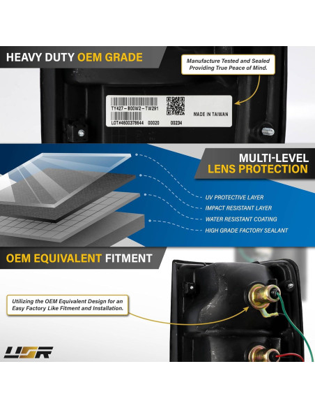 Lámparas Traseras USR para Toyota Pick Up 1989-1995 - Par