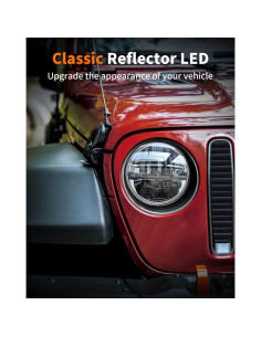 Faros LED 7" UNI-SHINE J004 para Jeep Wrangler y Chevy 2