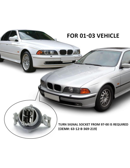 Juego de Faros Halógenos AmeriLite E39 para BMW 5 Series 97-00