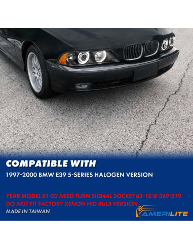 Juego de Faros Halógenos AmeriLite E39 para BMW 5 Series 97-00