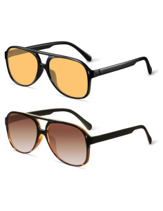 Gafas de Sol YDAOWKN Retro Aviador UV400 60mm 2pack