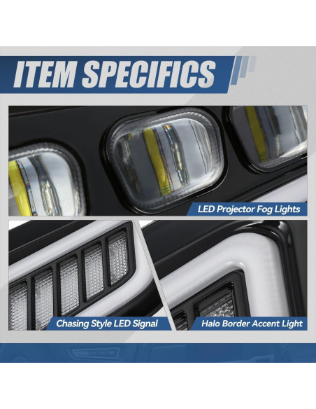 Luces de Niebla LED Auto Dynasty Tri-Proyector para Ford F150 Raptor 2017-2020