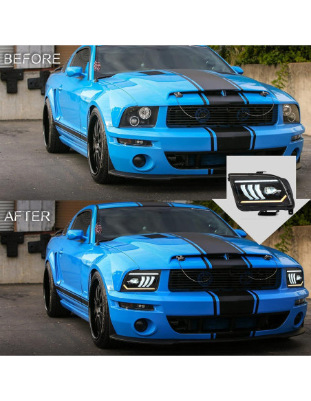 Faros Proyector VLAND LED para Ford Mustang 2005-2009