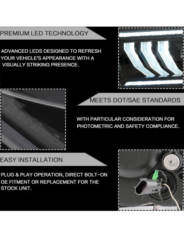 Faros Proyector VLAND LED para Ford Mustang 2005-2009