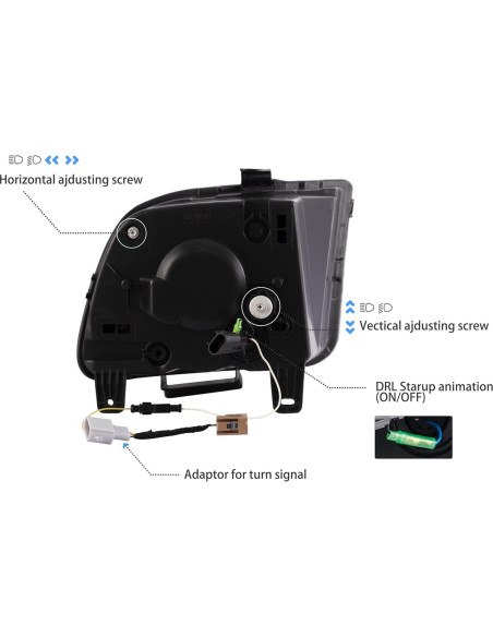 Faros Proyector VLAND LED para Ford Mustang 2005-2009