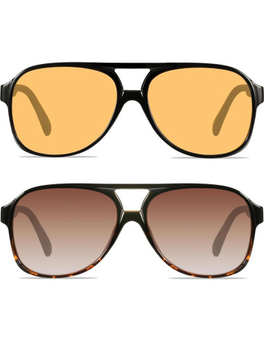 Gafas de Sol YDAOWKN Retro Aviador UV400 60mm 2pack