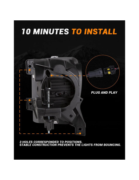 Luces Antiniebla LED 4X4FLSTC para Dodge Ram 1500 2013-2020