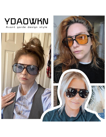 Gafas de Sol YDAOWKN Retro Aviador UV400 60mm 2pack