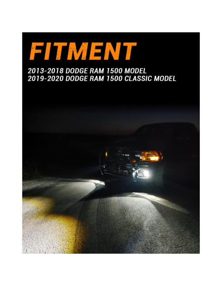 Luces Antiniebla LED 4X4FLSTC para Dodge Ram 1500 2013-2020