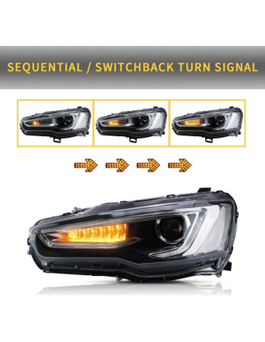Faros Proyector LED YUANZHENG para Mitsubishi Lancer EVO X 2008-2017