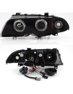 Faros Proyector LED AKKON para BMW E46 1999-2001 Negro Ahumado 2