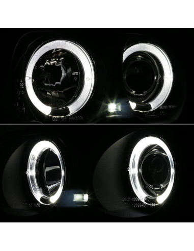 Faros Proyector LED AKKON para BMW E46 1999-2001 Negro Ahumado