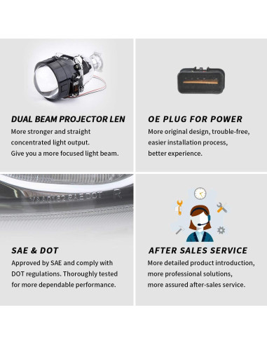 Faros Proyector LED YUANZHENG para Mitsubishi Lancer EVO X 2008-2017