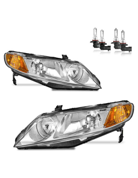 Faros Reemplazo KarSpareHub para Honda Civic 2006-2011 Cromo