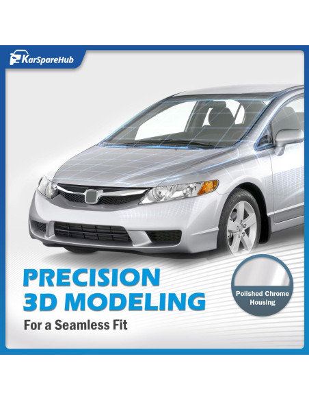 Faros Reemplazo KarSpareHub para Honda Civic 2006-2011 Cromo