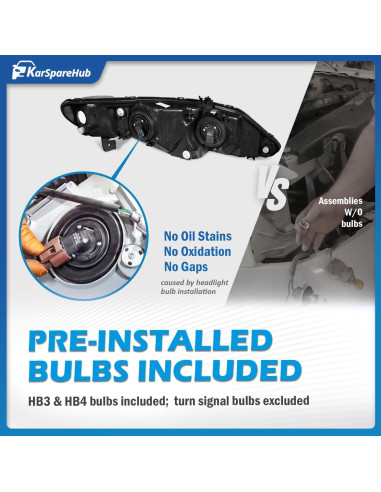 Faros Reemplazo KarSpareHub para Honda Civic 2006-2011 Cromo