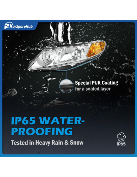 Faros Reemplazo KarSpareHub para Honda Civic 2006-2011 Cromo