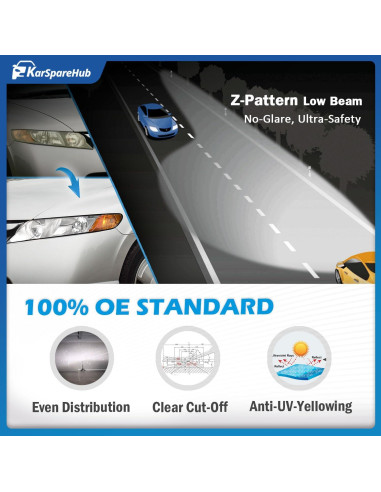 Faros Reemplazo KarSpareHub para Honda Civic 2006-2011 Cromo