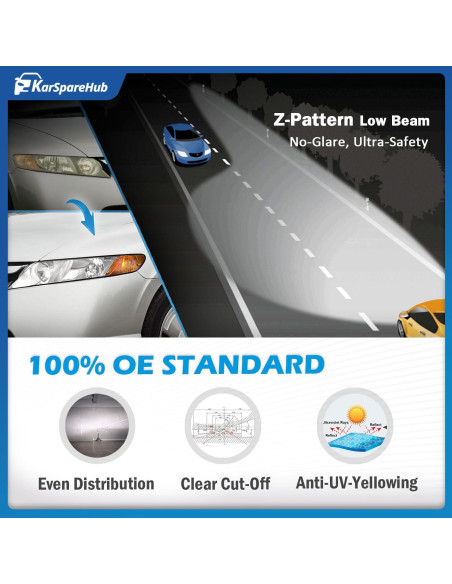 Faros Reemplazo KarSpareHub para Honda Civic 2006-2011 Cromo