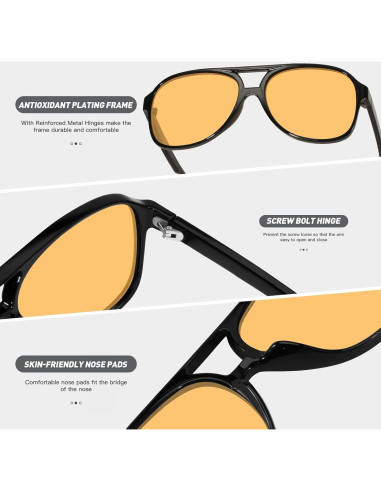 Gafas de Sol YDAOWKN Retro Aviador UV400 60mm 2pack