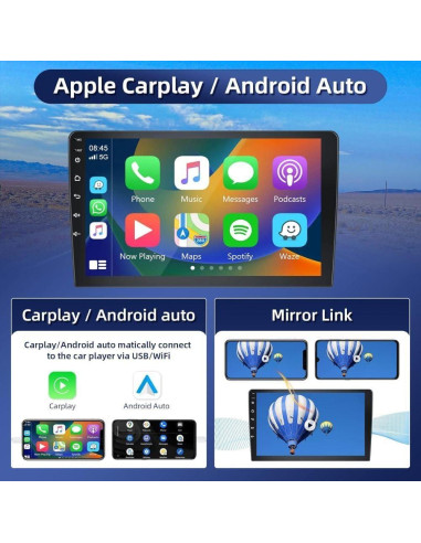 Estéreo Doble Din Android 14 9.7" para Audi A4 2006-2008