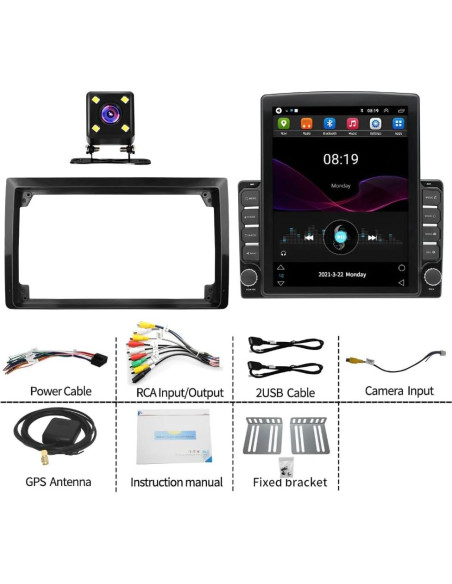 Estéreo Doble Din Android 14 9.7" Ftoghe para Audi A3 2006-2013