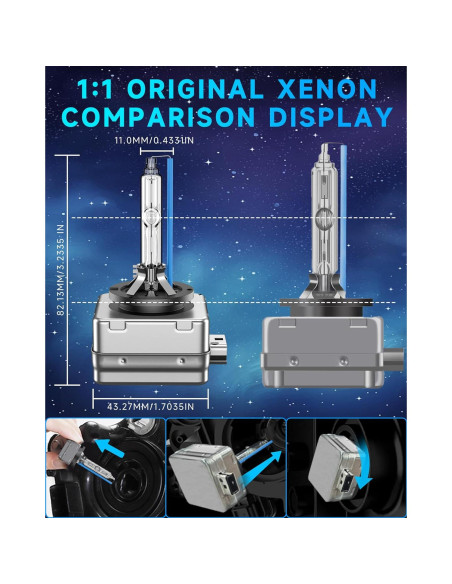 Bombillas D1S HID Xenón SENROBO 8000K para BMW 2007-2019