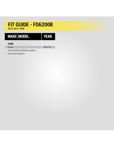 Kit de Instalación Doble DIN Scosche FD6200B para Ford Focus 2012-14