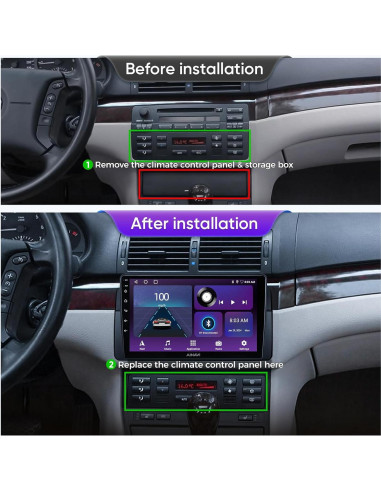 Estéreo de Coche Android 9" AINAVI para BMW E46 1999-2005