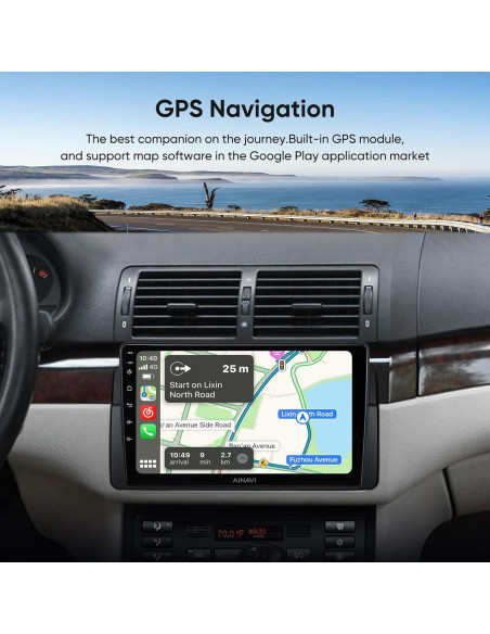 Estéreo de Coche Android 9" AINAVI para BMW E46 1999-2005