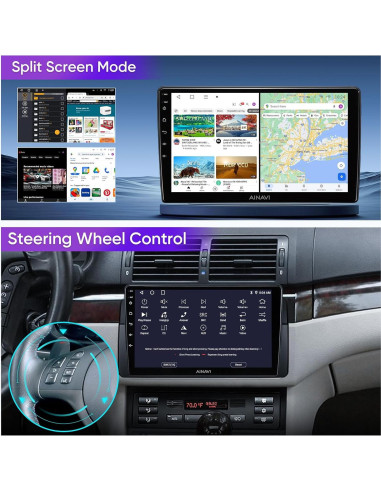 Estéreo de Coche Android 9" AINAVI para BMW E46 1999-2005