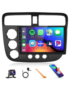 Estéreo de coche Podofo 9" con CarPlay y Android Auto para Honda Civic 2001-2005