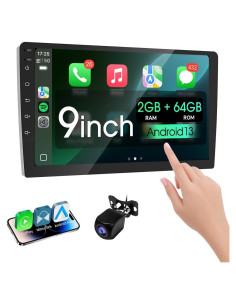 Estéreo de coche Haudio 9" Bluetooth 5.0 con CarPlay y cámara 1080P