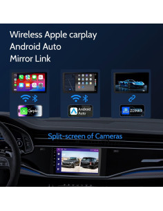 Estéreo de coche Haudio 9" Bluetooth 5.0 con CarPlay y cámara 1080P 2